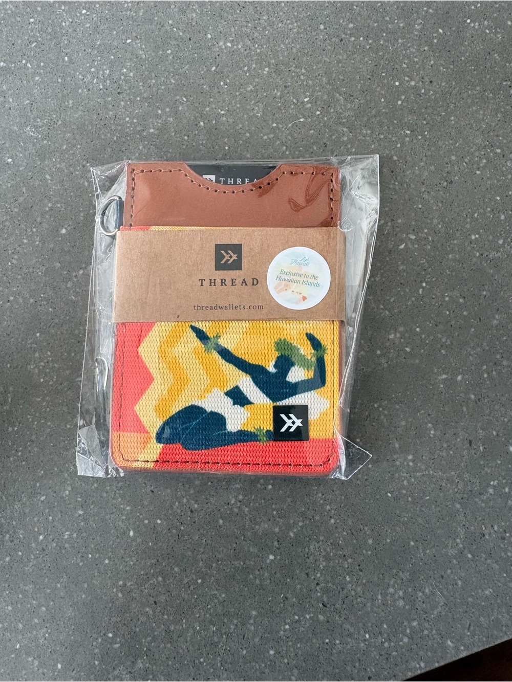 Slim Card Wallet - Red & Yellow Surf Print